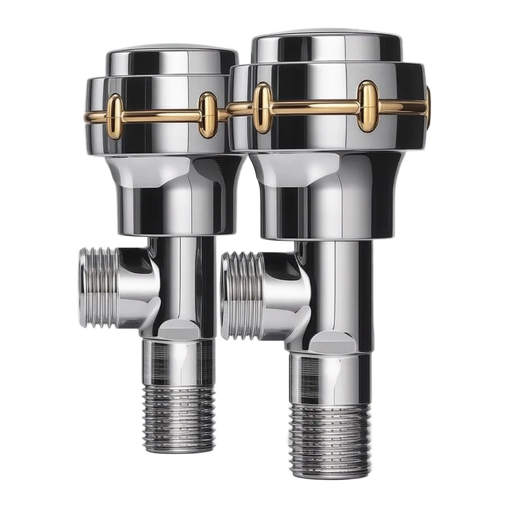 Compact Triangular Copper Angle Valve For Kitchen Faucet Hot Cold Water Flow Control DIY Quick Installation Space Saving