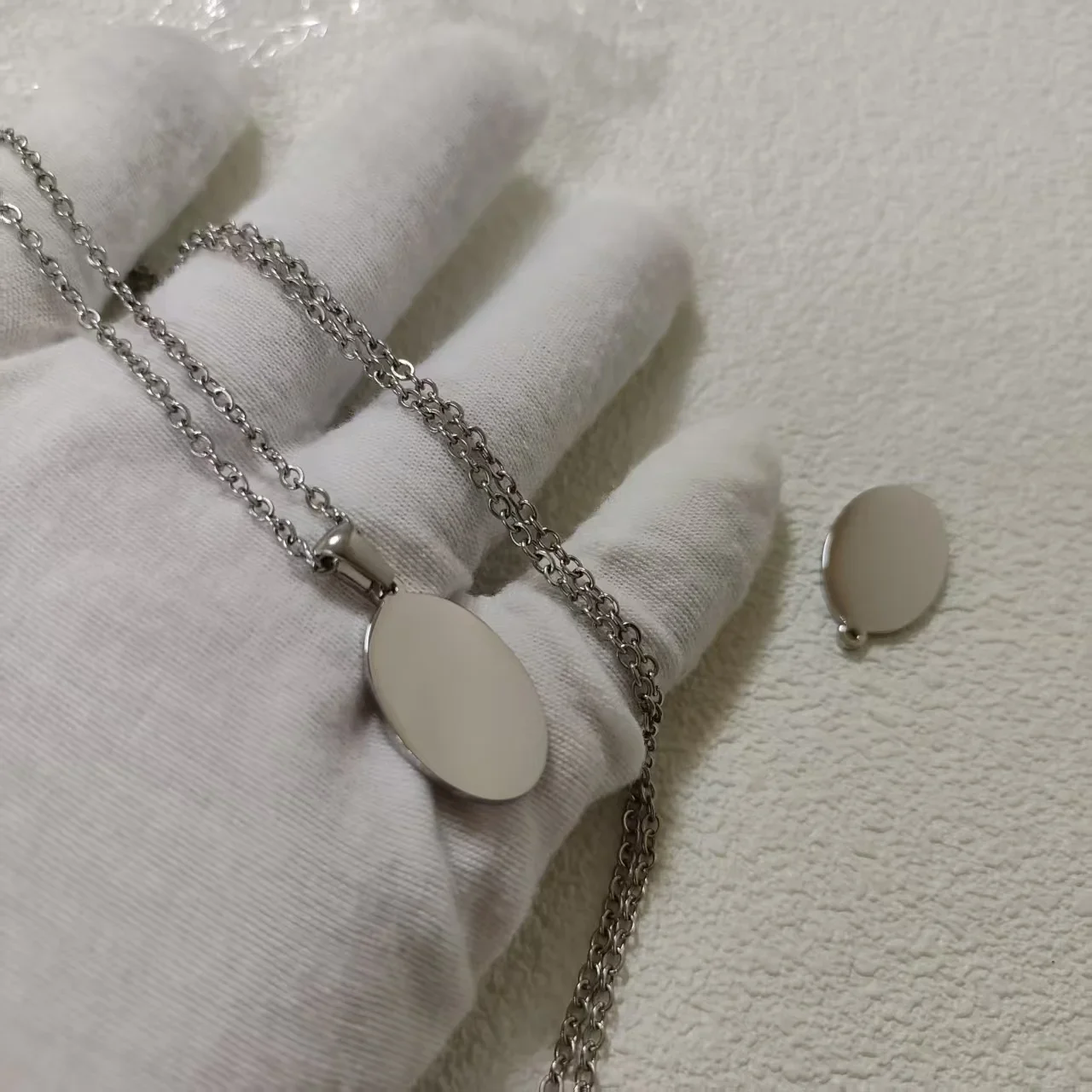 20 pcs/batch 304 stainless steel dog tag pendant oval necklace jewelry pet ID dog tag collar wholesale