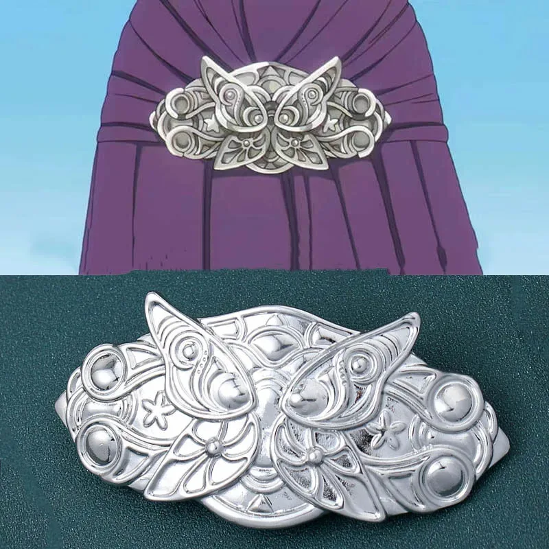 زي أنيمي فرن التنكري فستان أبيض وأردية سوداء طويلة شعر مستعار أرجواني مجموعة أداء الهالوين SF/1