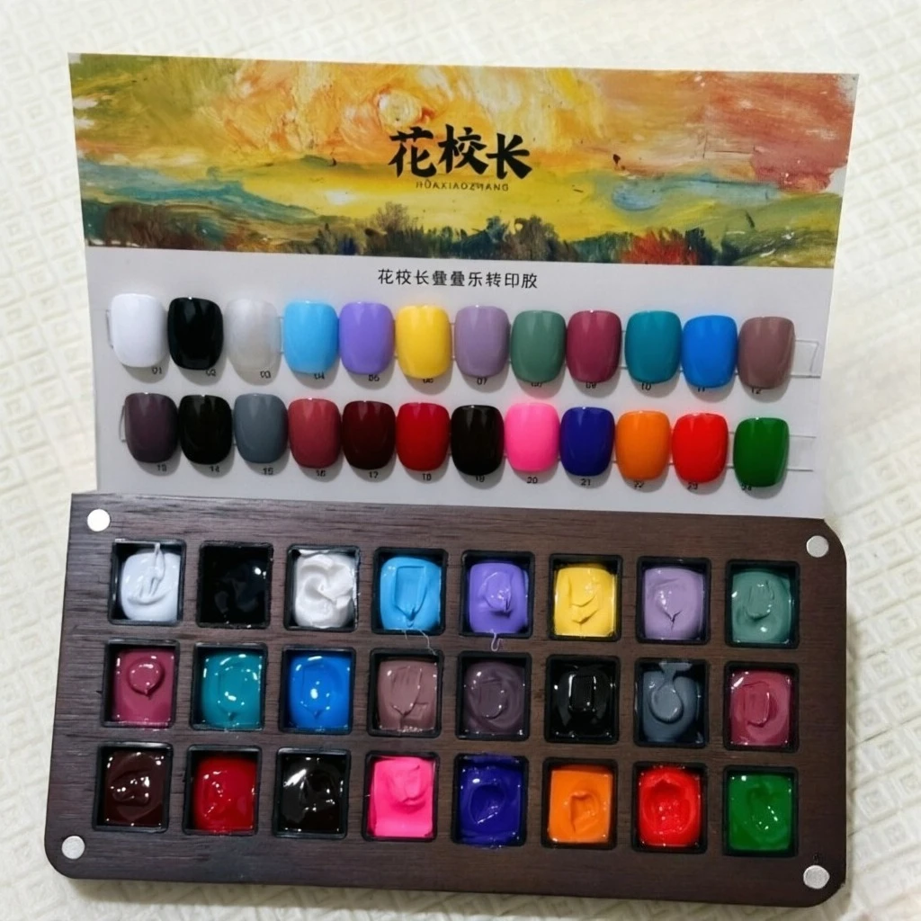 24 Color/Box Pat Painting Gel Nail Polish Transfer Gel Patting Stamping Nail Art Plate UV Soak Off Gradient Polish Manicure