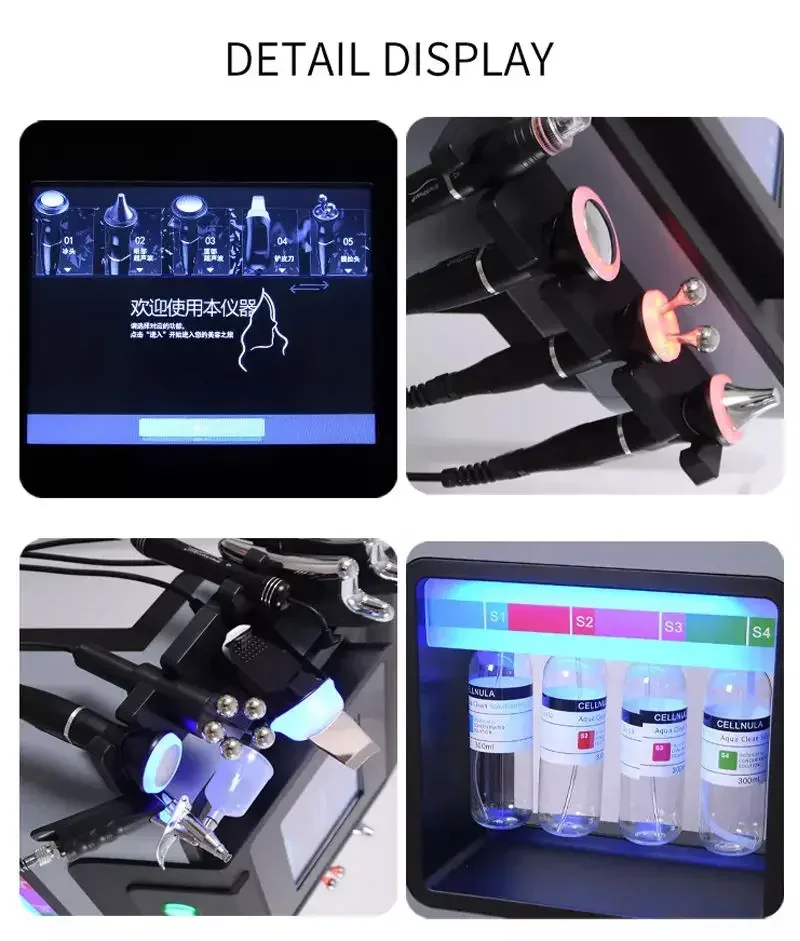 Black Pearl Big Bubbles Hydro Machine Skin Care 8 in 1 Face Lift Eye Management Comprehensive Oxygen Cleansing Moisturizing