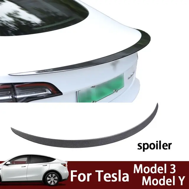 2022 dla Tesla Model Y/ Model 3 Spoiler typu węgla wydajność włókna węglowego tylny bagażnik wargi z włókna węglowego ABS skrzydło Car Styling