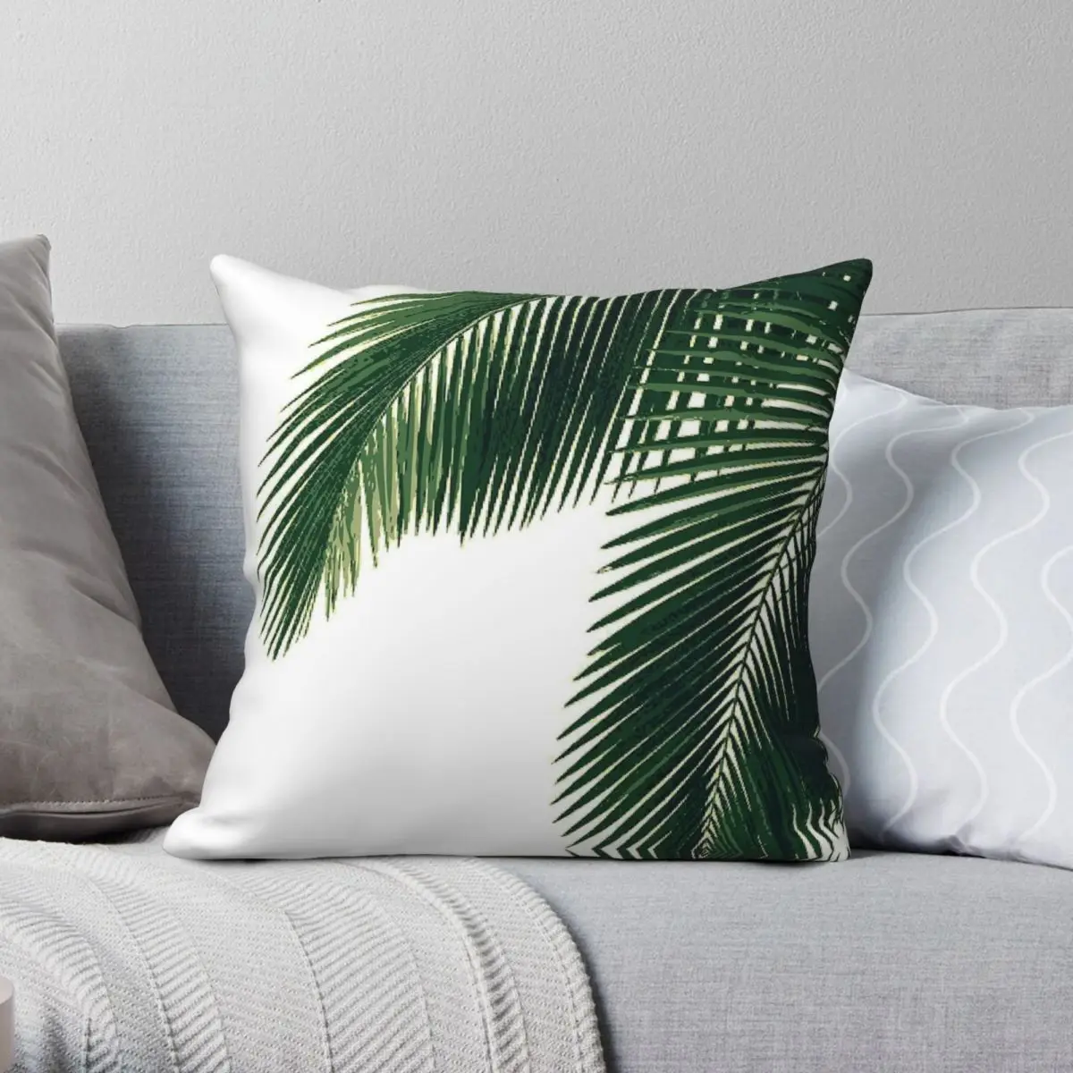 

Tropical Palm Leaves Square Pillowcase Polyester Linen Velvet Creative Zip Decor Pillow Case Bed Cushion Cover Wholesale