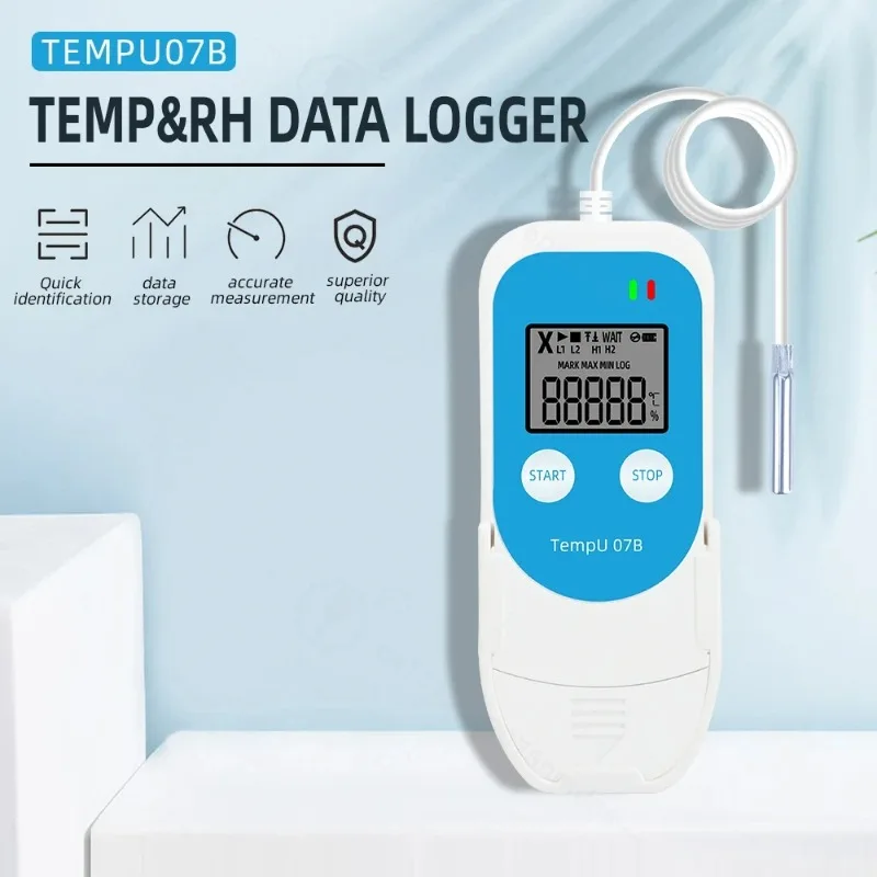 USB Data Logger Thermometer Hygrometer TempU 07B Temperature/Humidity High Precision Digital Recorder for Refrigerater Storage
