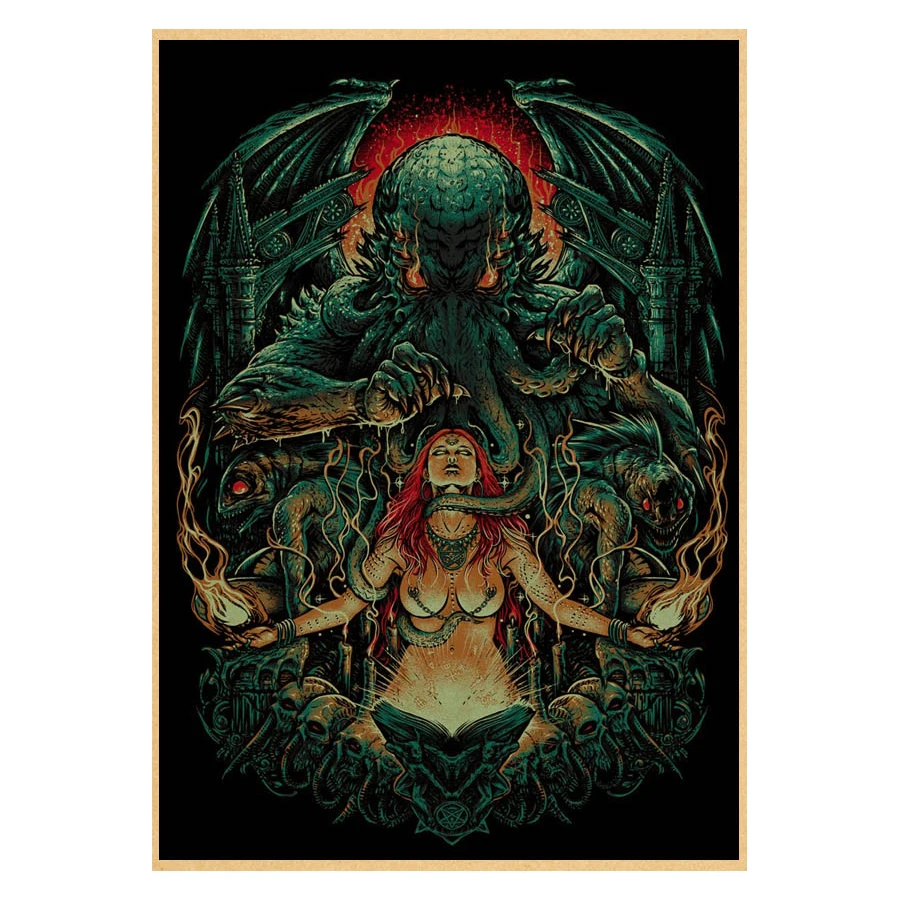 Horror Poster Film Retro Kraft Paper Posters Vintage Home Room Bar Cafe Cinema Decor Aesthetic Art Wall Painting