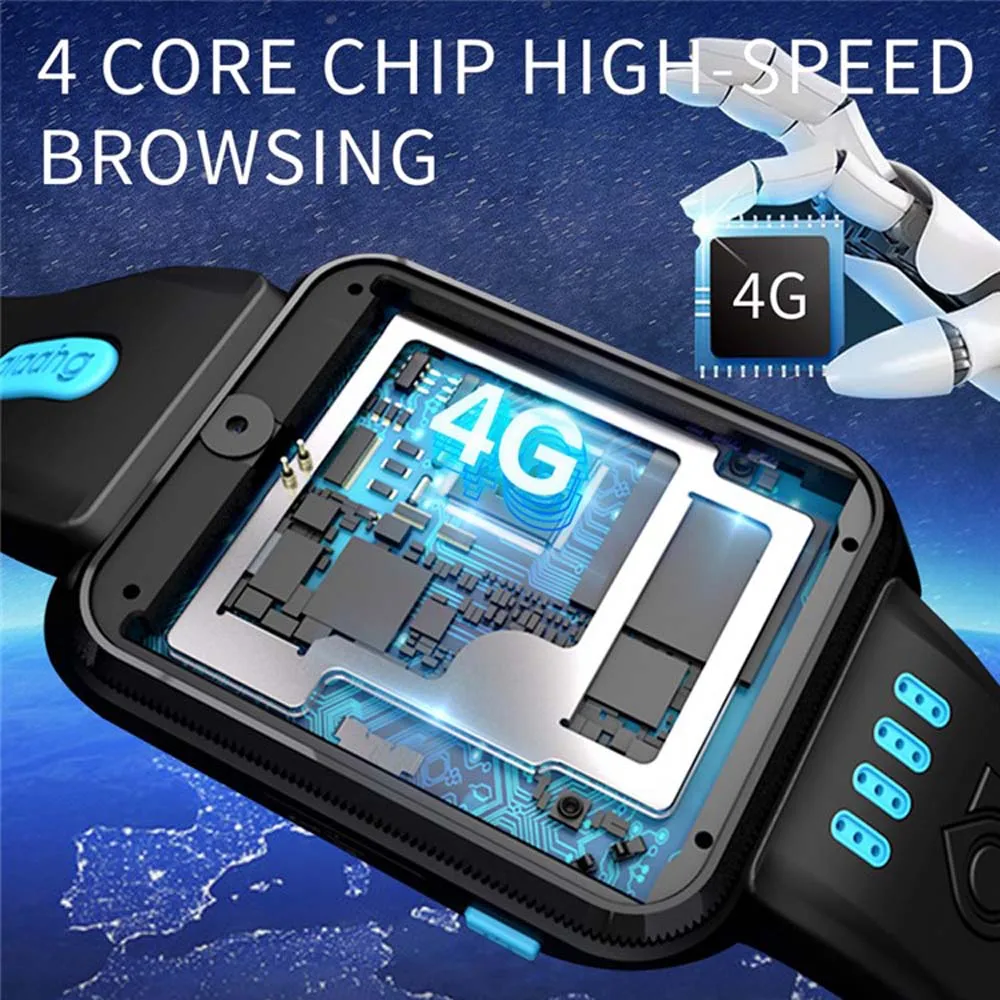 Kids 4G Smart Watch GPS WIFI Location Dual Camera Video Call IP67 Waterproof Bluetooth watch for Student Children Birthday Gifts 5