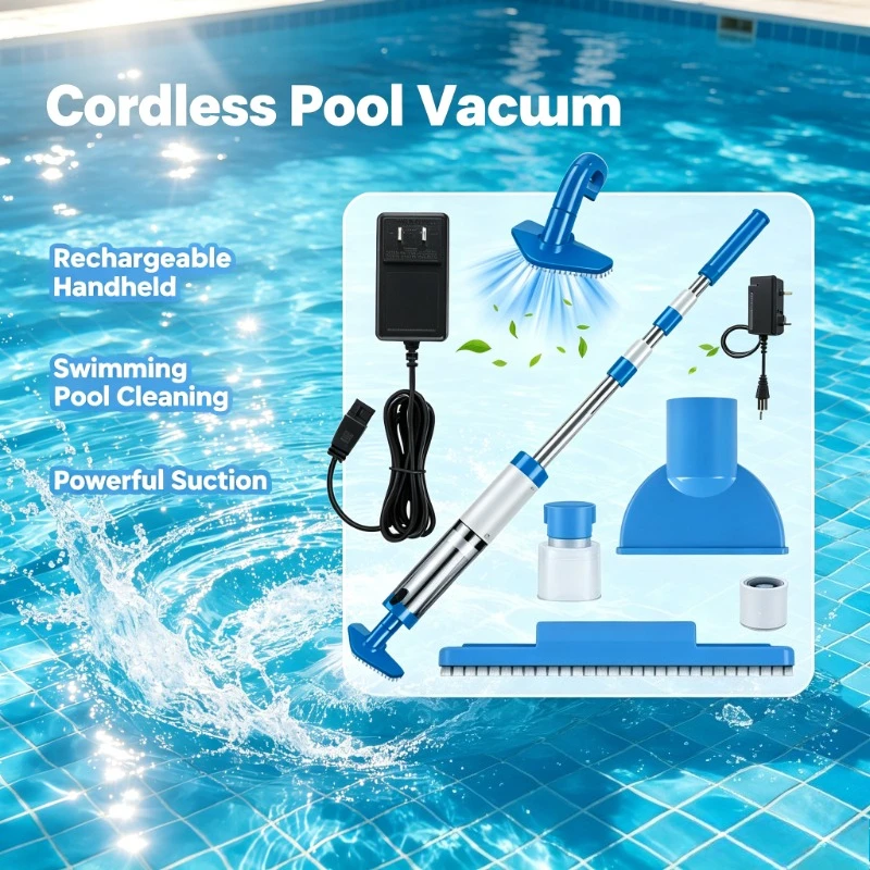 Aspirapolvere per Piscina Senza Fili Ricaricabile NUOVO Dispositivo Portatile per Piscine, Acquari, Spa e Vasche Idromassaggio