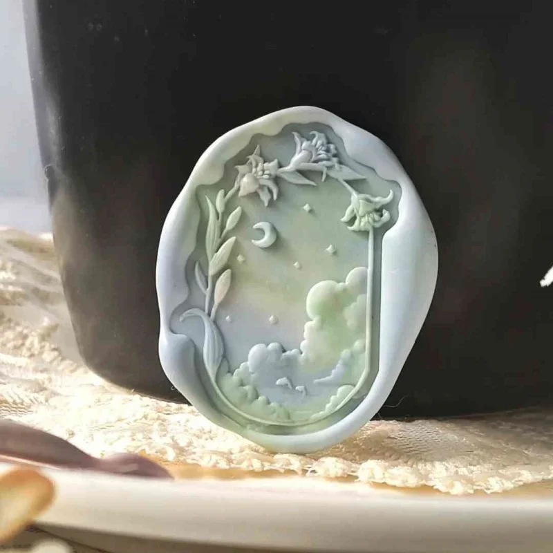 Selos criativos cabeças de vedação de fogo sereia borboleta espécimes relógio alívio jogadores cabeças de cobre irregulares selos de feijão envelope