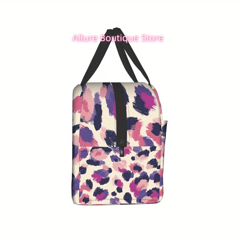 1pc of 2D Printed Leopard Pattern in Soft Colors, Versatile Lunch Bags for Everyone - Compact Adult Lunch Bag, Ideal for Both Ge
