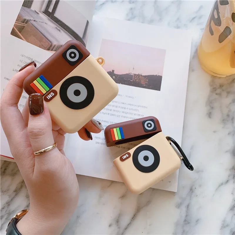 

3D Cartoon INS Camera Earphone Case For AirPods1 2 3 Cute Film camera iPhone Headset Cover For Air Pods Pro Silicone Shell