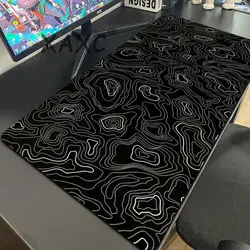 Black & White Contour Lines Mouse Pad Gaming XL Home Computer Custom Mousepad 500x1000 Playmat Mouse Mat Computer