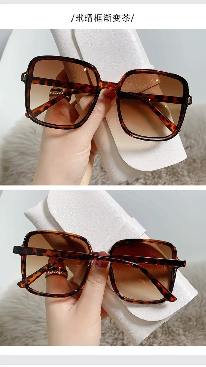 Vintage übergroße quadratische Sonnenbrille 2025, Damenmode, Farbverlauf, Outdoor-Sonnenbrille, Retro, weiblich, Luxusmarke, Design-Brille – Detail 10