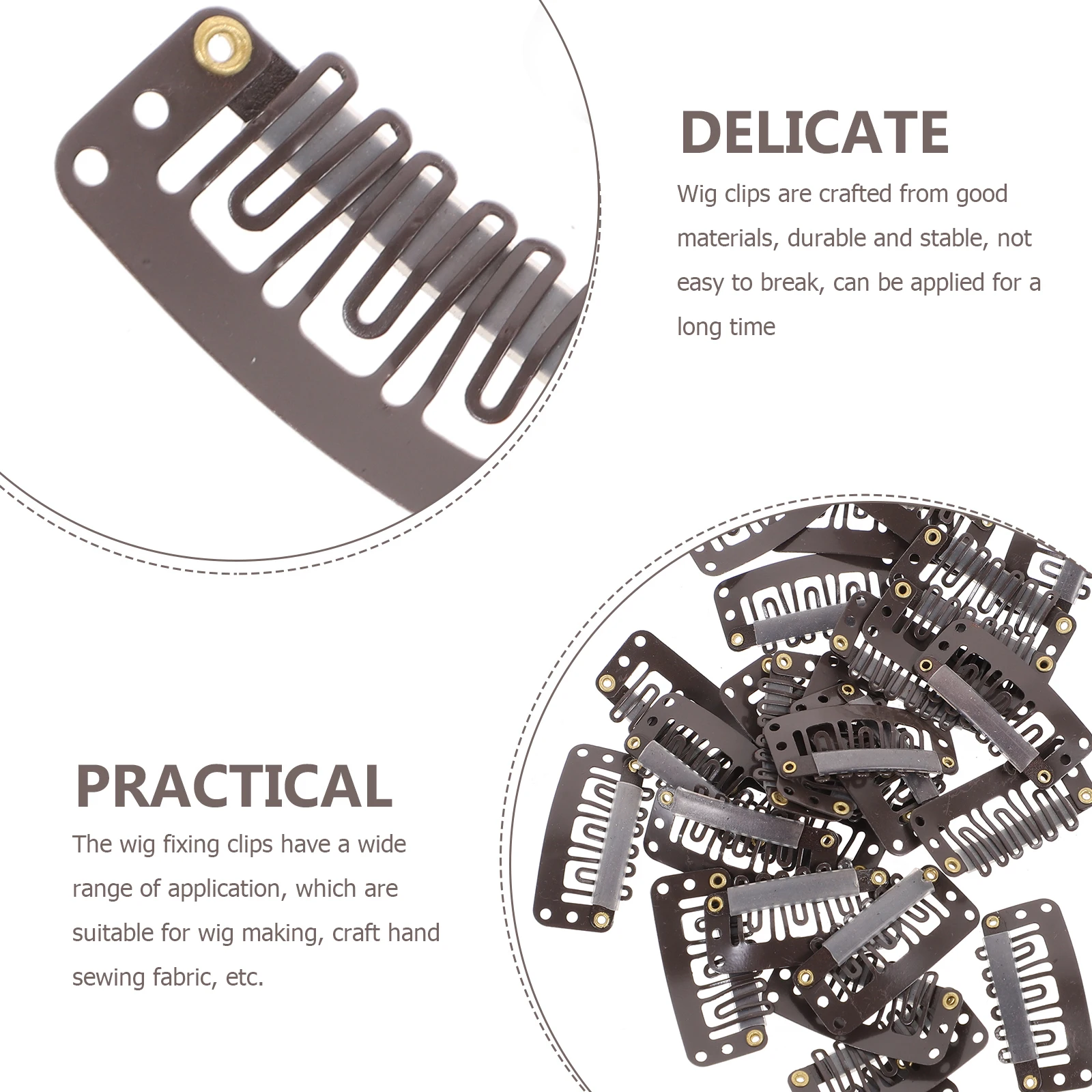 

60pcs Snap Hair Extension Clips Kit For Making Metal Hair Clips Secure Hairpieces Hats Beret Fastening Tools Extensions