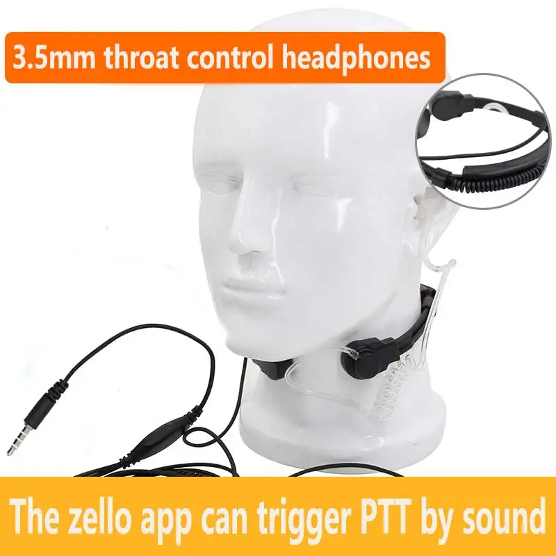 voice activated PTT headphones 3.5mm +type-c for zello app VOX botton Headphones