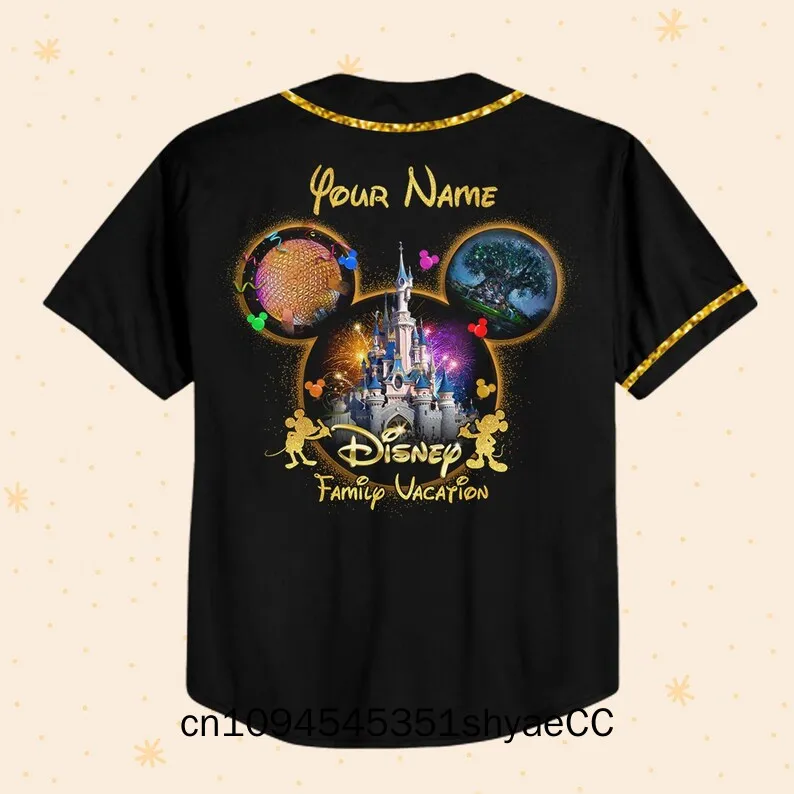 Personalize Mickey Gold Texture Custom Kids, Youth, Adult Disney Baseball Jersey Sports Outfits Cute Gifts For Fans Disney