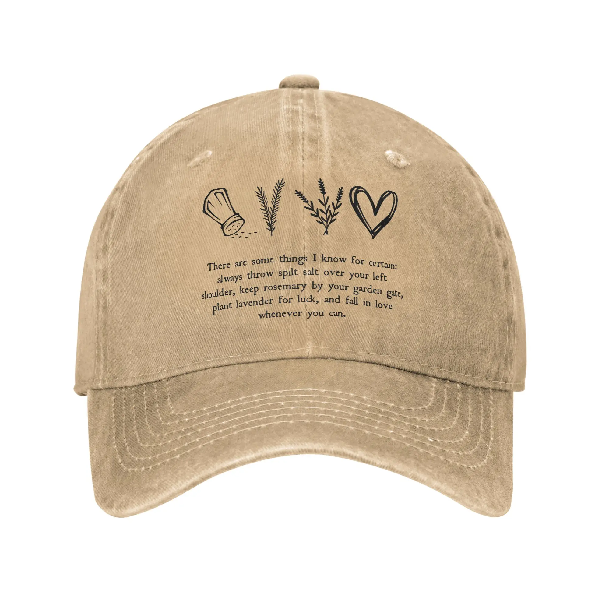 Men Women Practical Magic Kitchen Witch Witchcraft Herbal Magic Folk Magic Print Hat Classic Distressed Denim  Baseball Cap