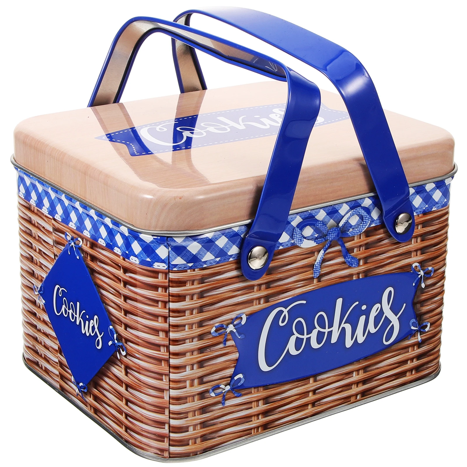 

Cake Snack Box Food Containers Lids Portable Pastry Tin Cookie Wrought Iron Gift Rectangle Metal Storage Box Decorative H