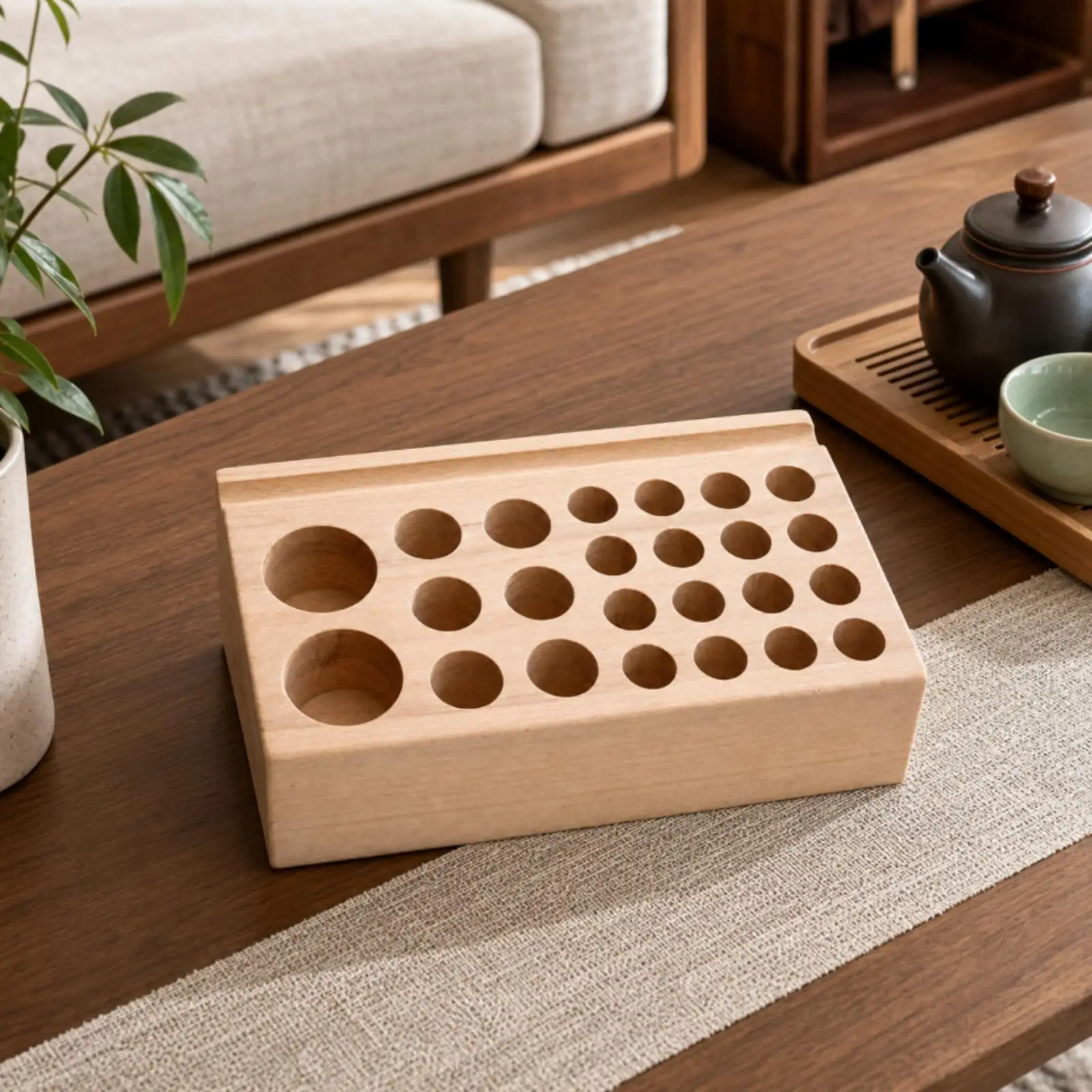 Solid Wood Punch Holder Rack for Leather Working Tools Beech Organizer Storage for Craft Room Hobby Bench