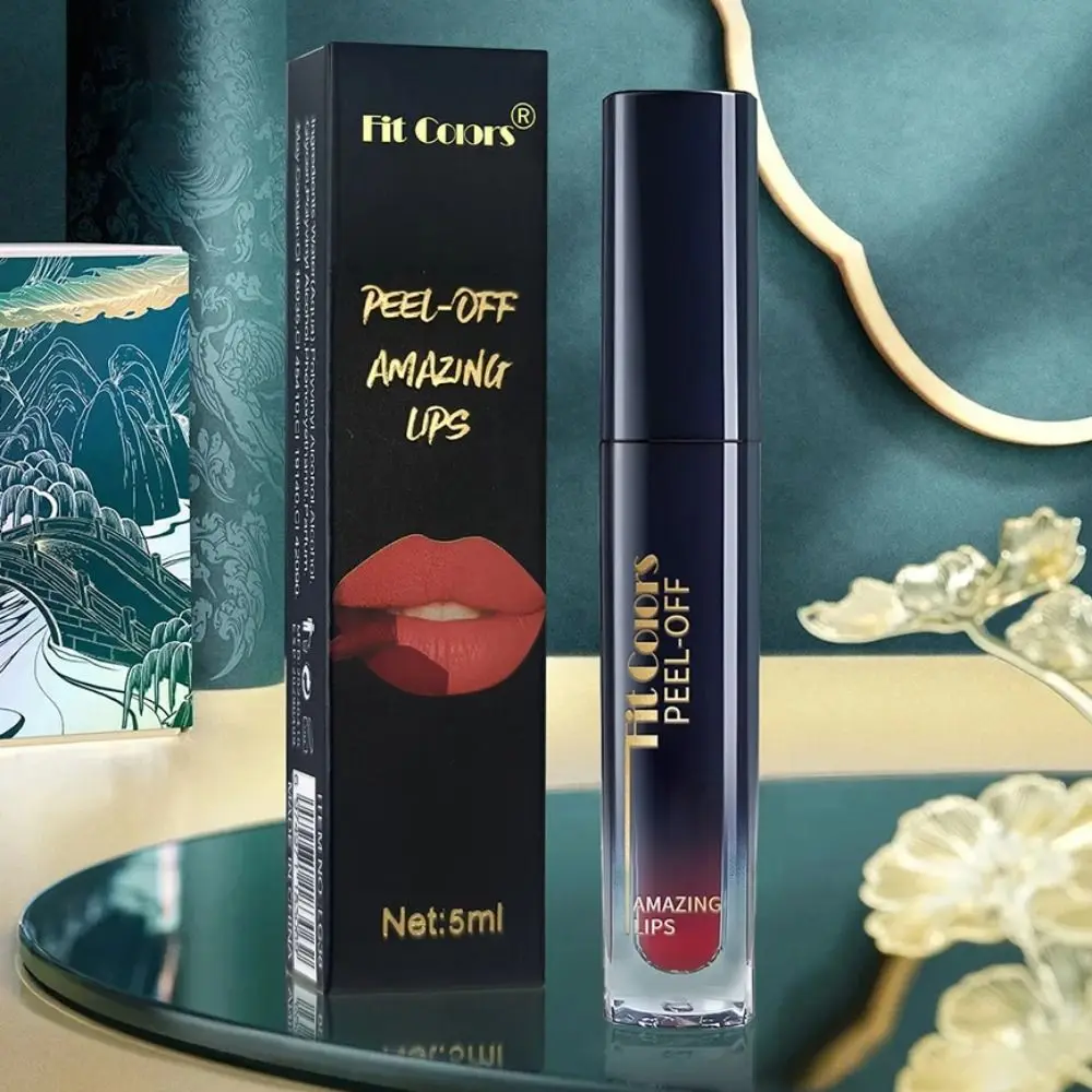 Nieuwe 6 Kleuren Lip Liner Peel Langdurige Afscheuren Tattoo Lipgloss Non-stick Cup Hydraterende Fluwelen lip Glazuur