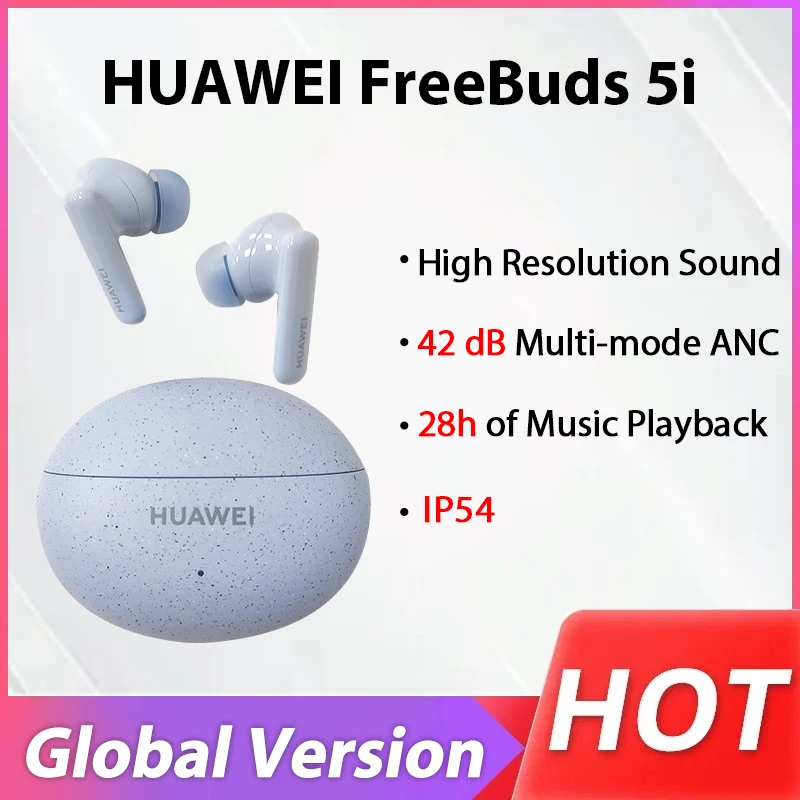 Global version Huawei FreeBuds 5i Earphones Wireless Bluetooth Headphones Hi-Res Sound Quality Earbuds 10mm Dynamic Headset