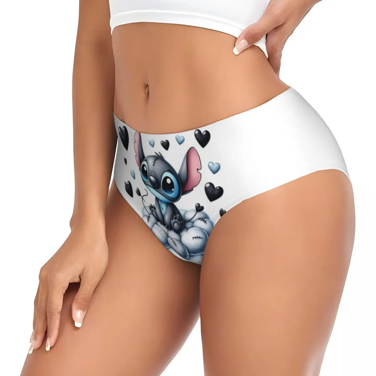 Custom Womens SLilo And Stitch Cartoon Panties Underwear Female Breathable Anime Briefs Underpants