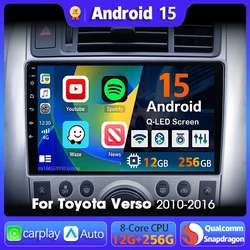 Android 16 Car radio Navigation Multimedia Player For Toyota Verso 2010 2011 2012 2013 2014 2015 2016 Carplay Auto Stereo video