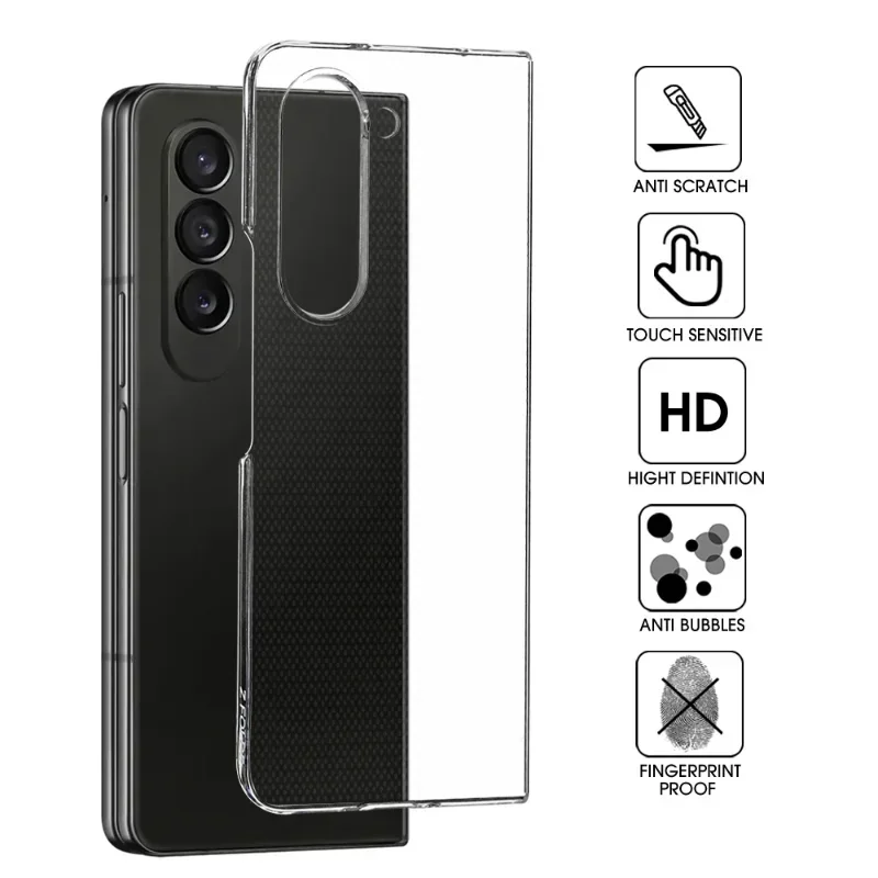 Transparent Phone Case for Samsung Galaxy Z Fold 5 Clear Slim Shockproof Protective Cover Clear Slim Fundas for Samsung Z Fold5