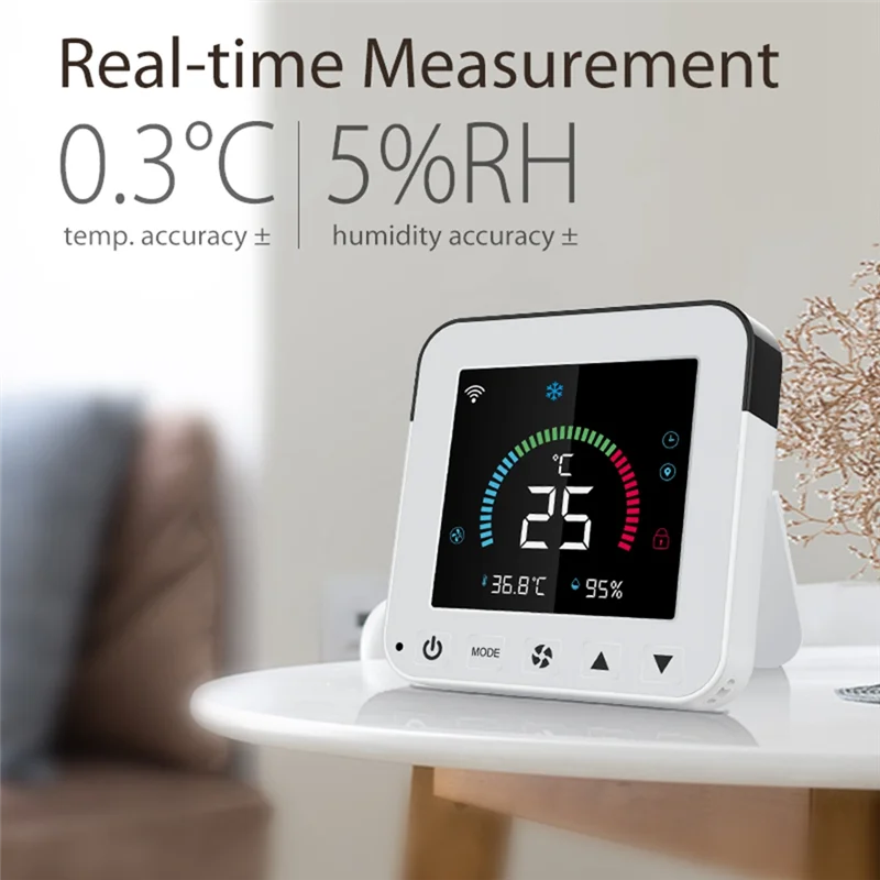 Tuya Smart Life Termostato WiFi, DC 5V, Ar Condicionado, Controle Remoto IR, Temperatura do Temporizador, Sensor de Umidade, Novo