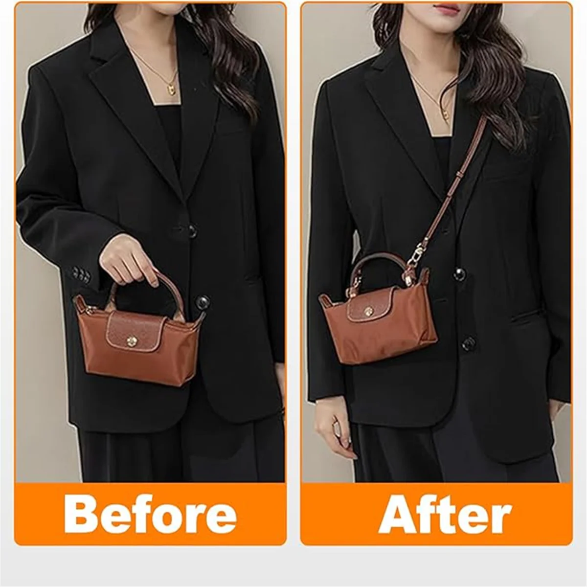 ABXK-riem voor mini-tasriemset, leren schouderriem zonder punch voor mini-tas