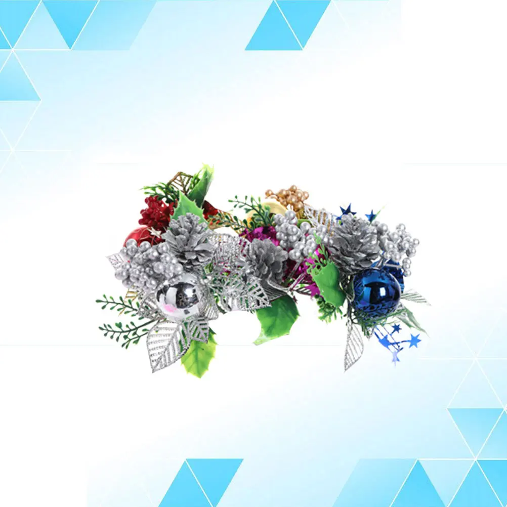 

5pcs Plastic Pine Cone Red Berry Flower Picks Artificial Christmas Greenery Stems For Diy Home Decor Wedding Party Wreath