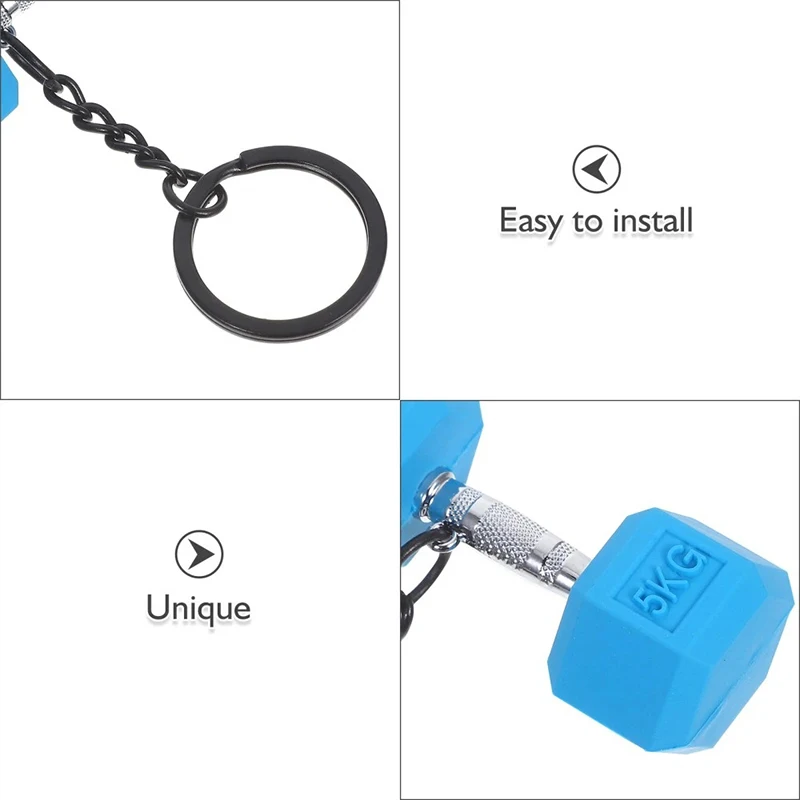 مصغرة الحديد لوحة كيرينغ بولي كلوريد الفينيل الاتجاه الجديد قطعة الوزن الحديد المفاتيح لعشاق الصالة الرياضية اللياقة البدنية هدية ظهره مفتاح السيارة قلادة #4