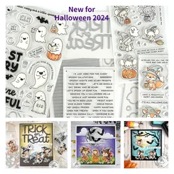 Halloween New 2024 Spooks and Candy Mice Stamps and Metal Cutting Die for DIY Craft Making Greeting Card Scrapbooking Decoration