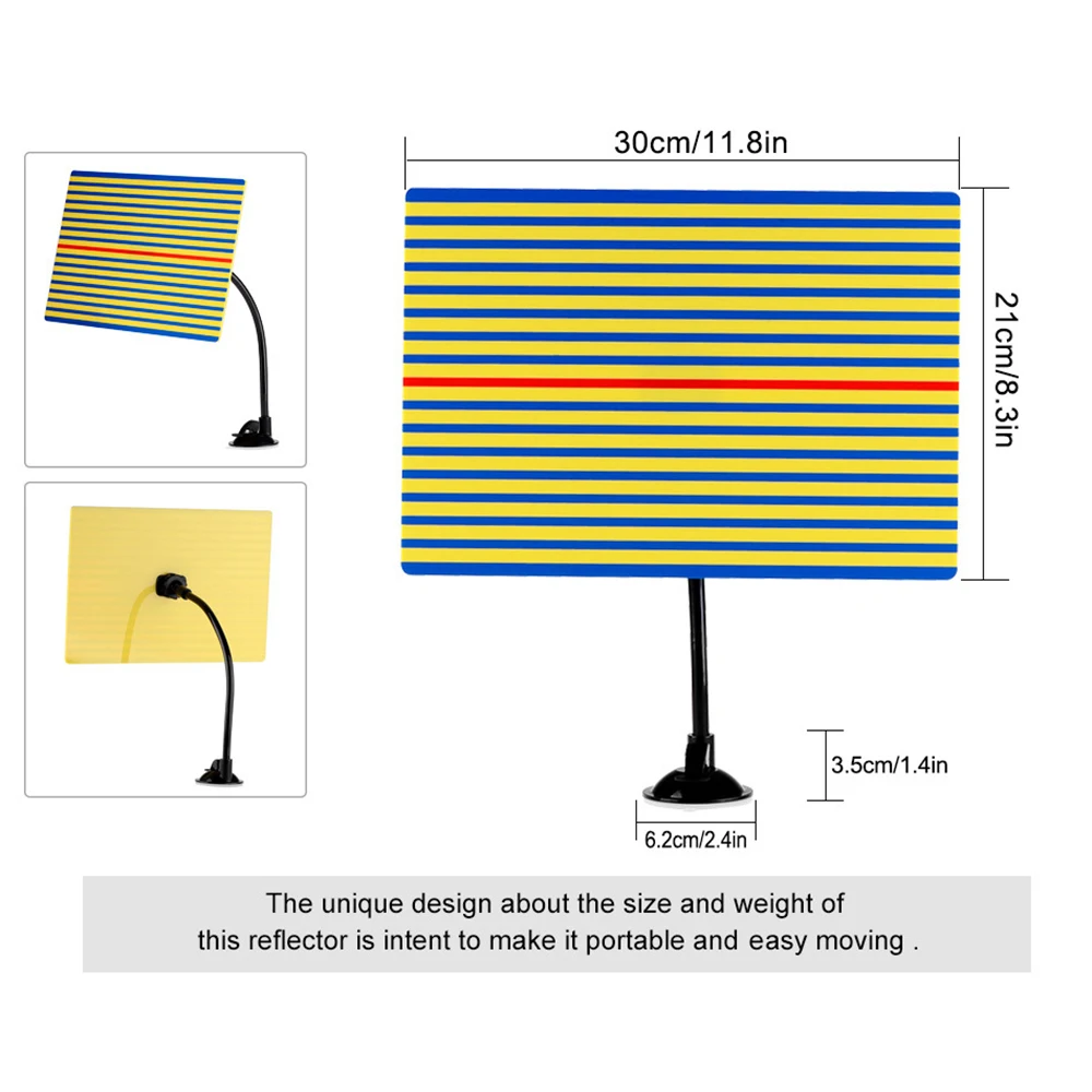 Dent Repair Board, Paintless Dent Repair Tool Line Board Reflector Board Checking Reflector Line Board Yellow and Blue Color