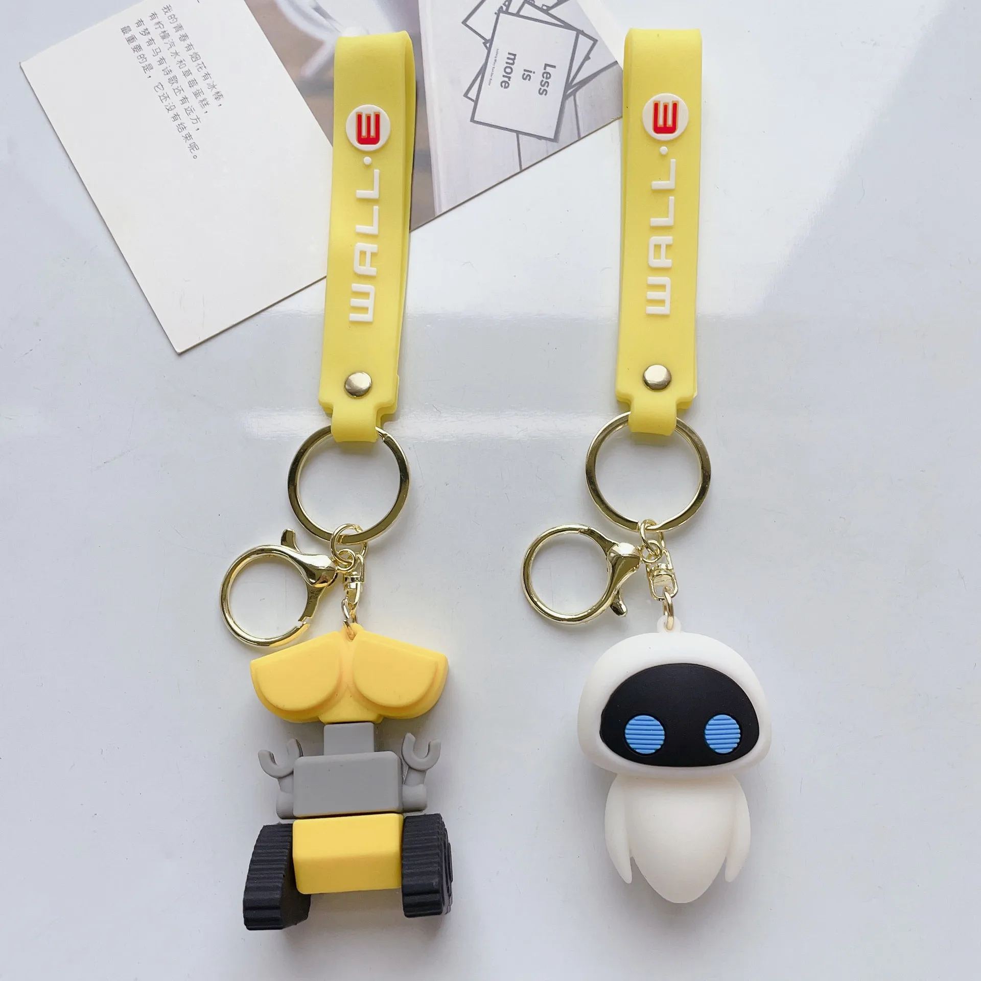 Disney Keychain Cartoon Robot Wall-e and Eva Kawaii Figure Peripheral Movie Fans Pendants Backpack Hanging Key Child Toys Gifts