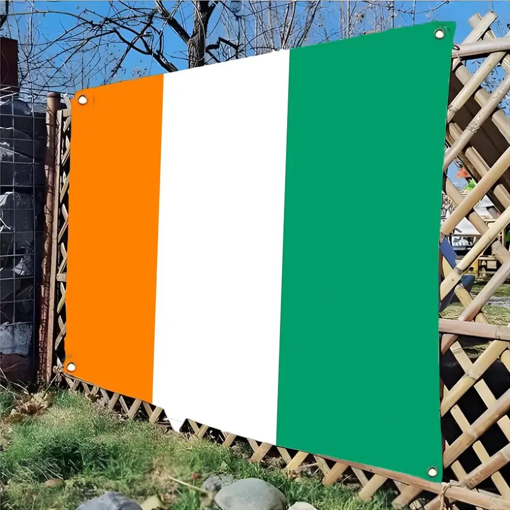 Flag of Ivory Coast Flags Daily four ring borderless design indoor outdoor decor easy hang install