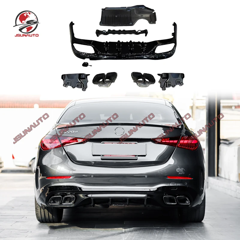 

Premium External Accessory For Mercedes Benz W206 C class 2022+ to C63 AMG Style Rear Diffuser With Exhaust