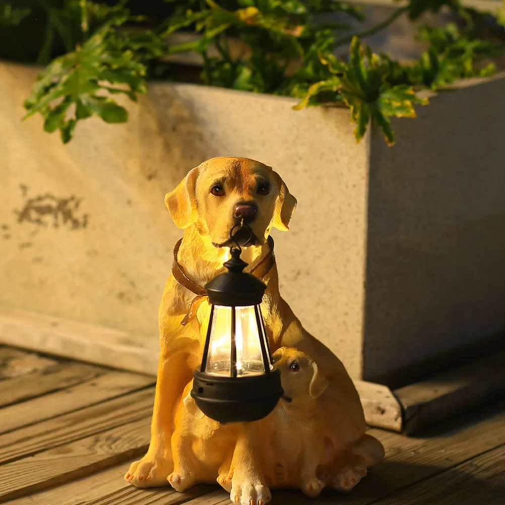 

Solar Powered Dog Statue Light Waterproof Garden Decoration Outdoor Lantern ResinDog Night Light Solar Lighting Outdoor nament