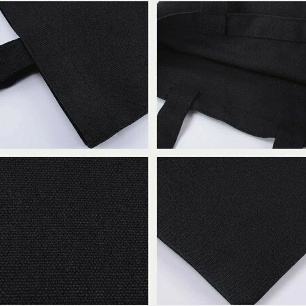 امرأة جديدة سوداء حقيبة تسوق قماش عادية سعة كبيرة قابلة لإعادة الاستخدام ese الوحش نمط مطبوعة حقيبة كتف حقيبة يد الطالب