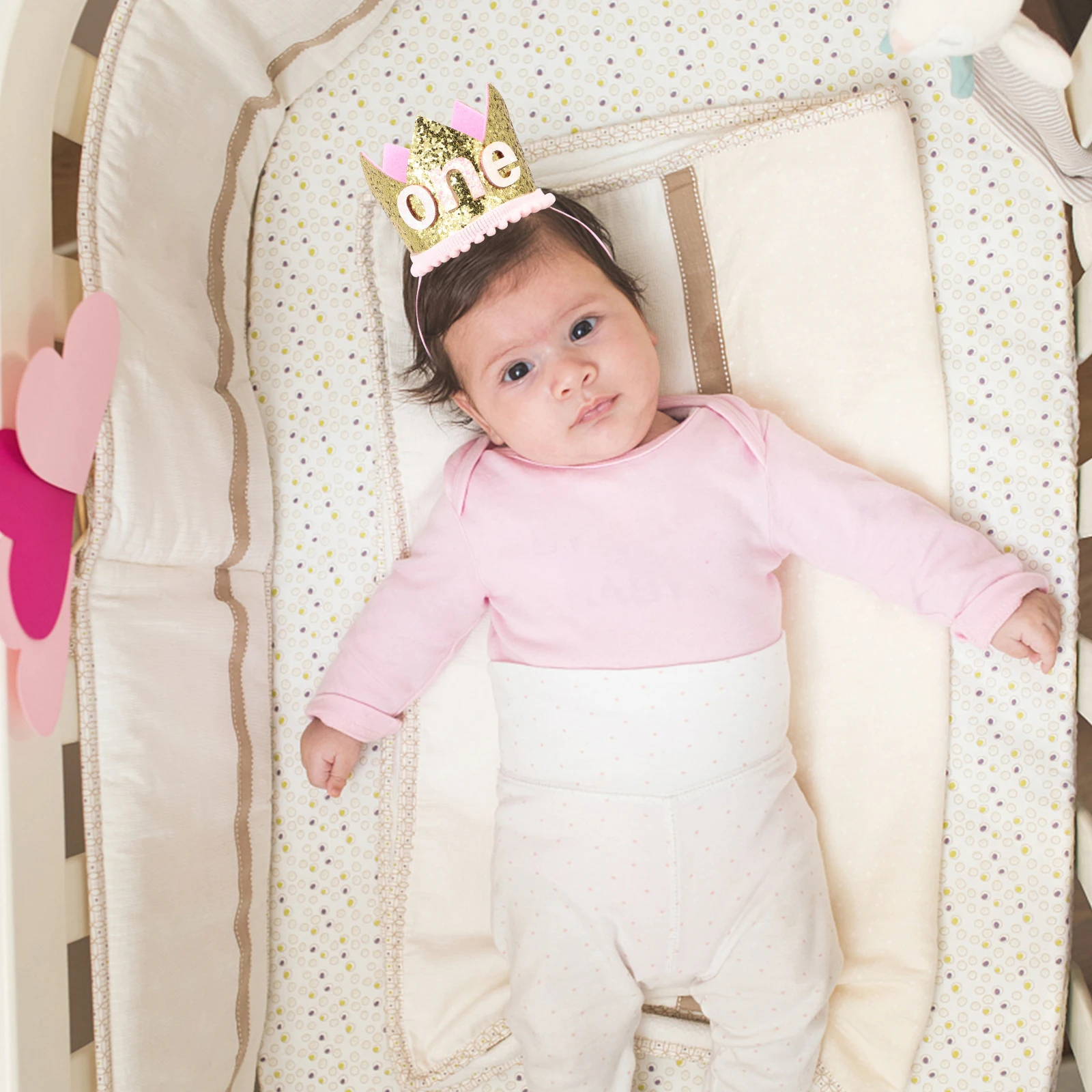 

Children Birthday Crown Headband Beautiful Stereo Crown Hairband Lightweight Comfortable Supply Kids Tiara Decorative