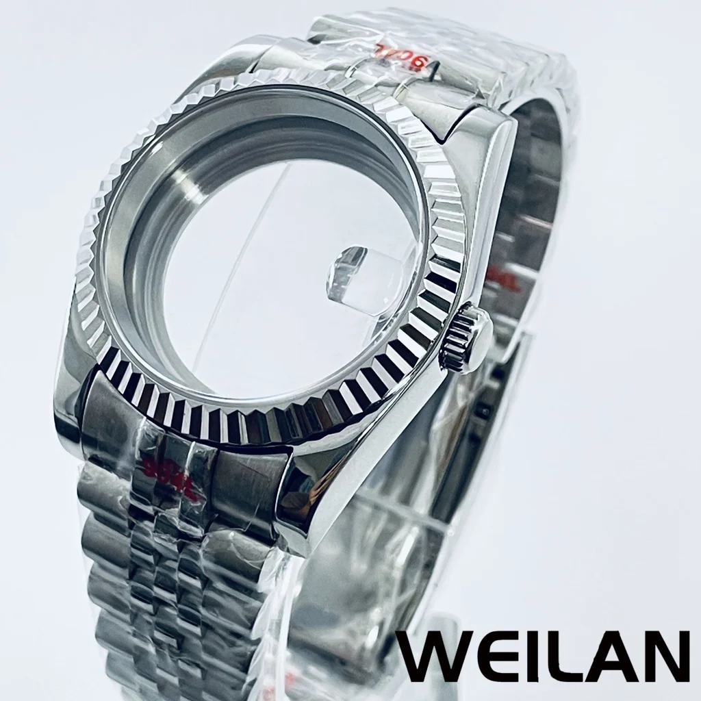 防水サファイアクリスタル時計ケースシルバーケースnh34nh35nh36nh38nh39nh70nh72eta2824pt500036mm-40mm