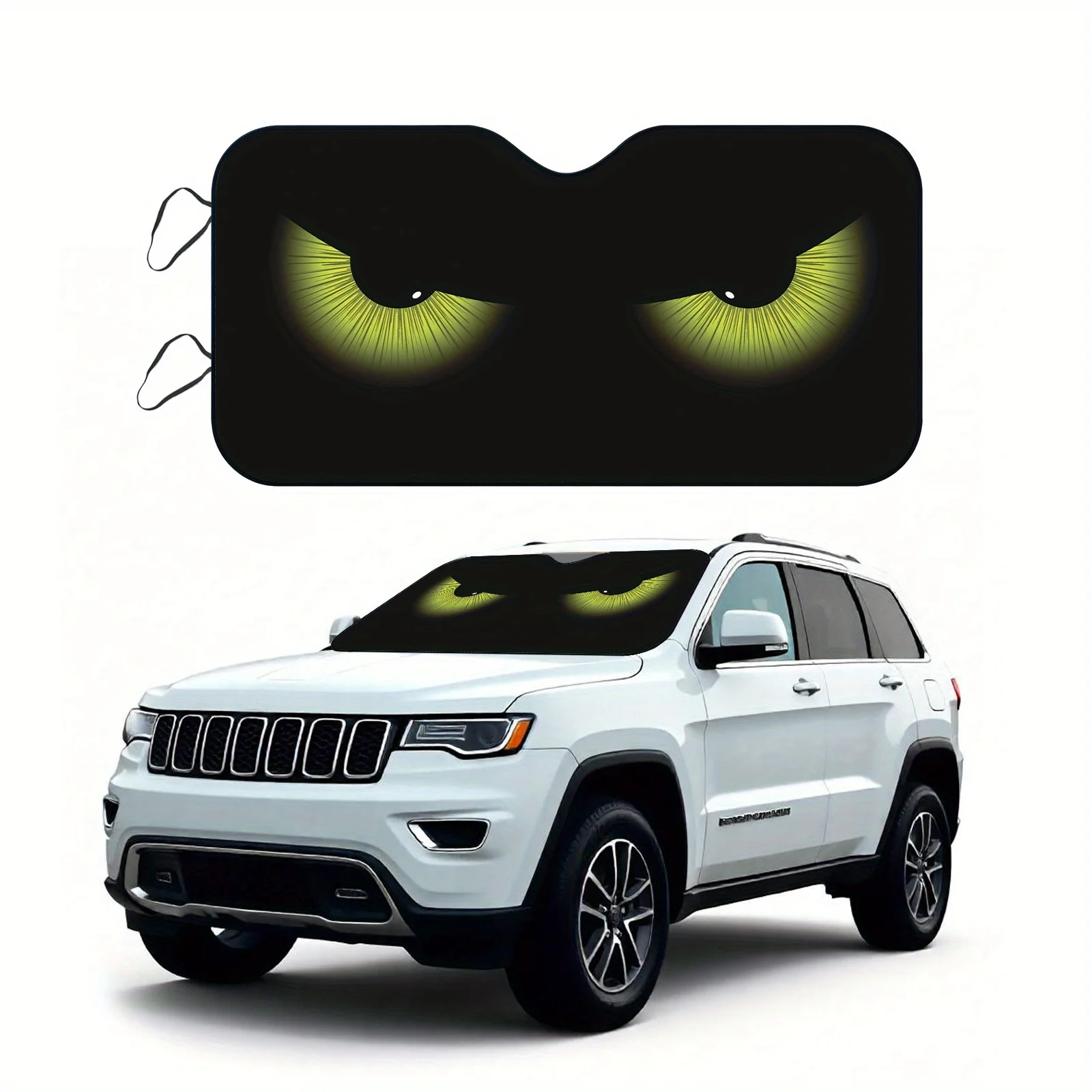 

Защита от солнца, 1 шт. Зеленые кошачьи глаза на черном фоне, портативный и складной, простой в установке на всех транспортных средств, Protec