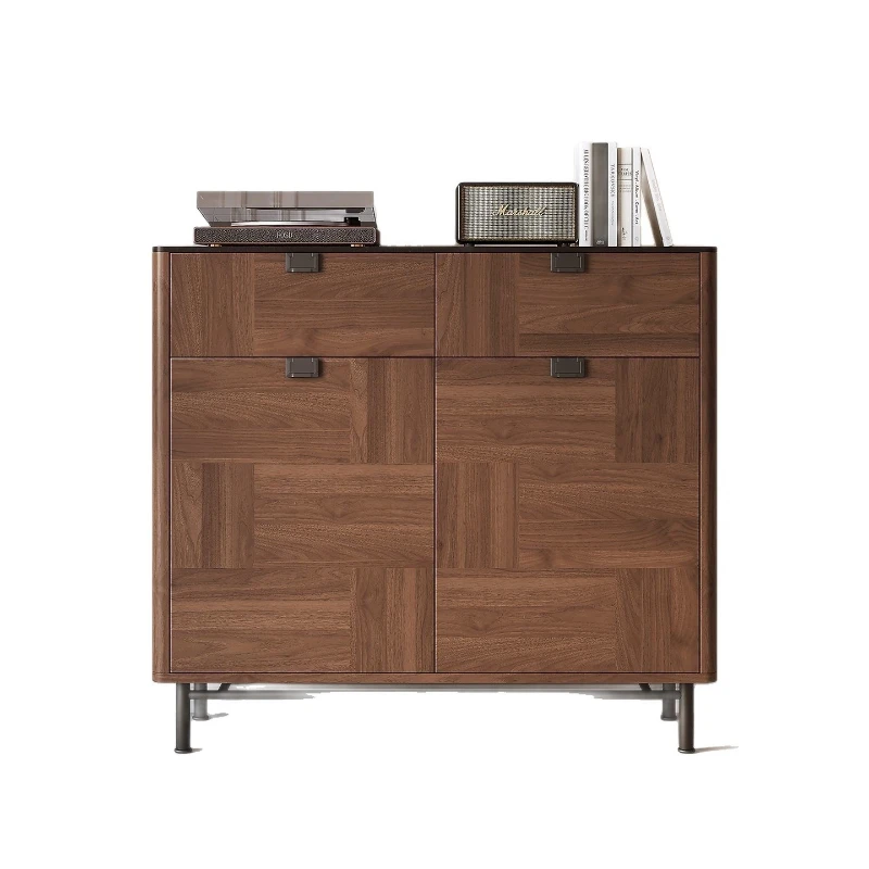 

Retro dining side cabinet simple light luxury storage locker sub-entrance decorative cabinet 1.2 meters four-sided cabinet