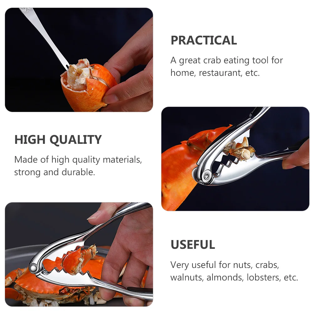 

1Set Crab Tool Kit 5 Pieces Stainless Steel Zinc Alloy Seafood Crackers Crab Fork Lobster Nutcracker Kitchen Tool Set