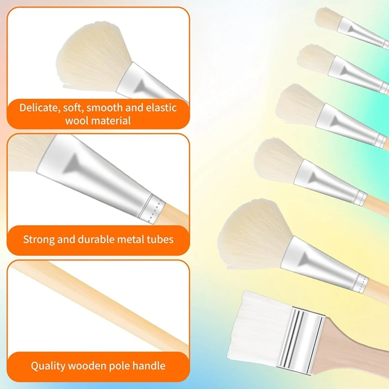 9 PCS Acrylic Paint Brushes Set,Paintbrushes For Acrylic Paint With Detailed Outlines Depicting Brushes