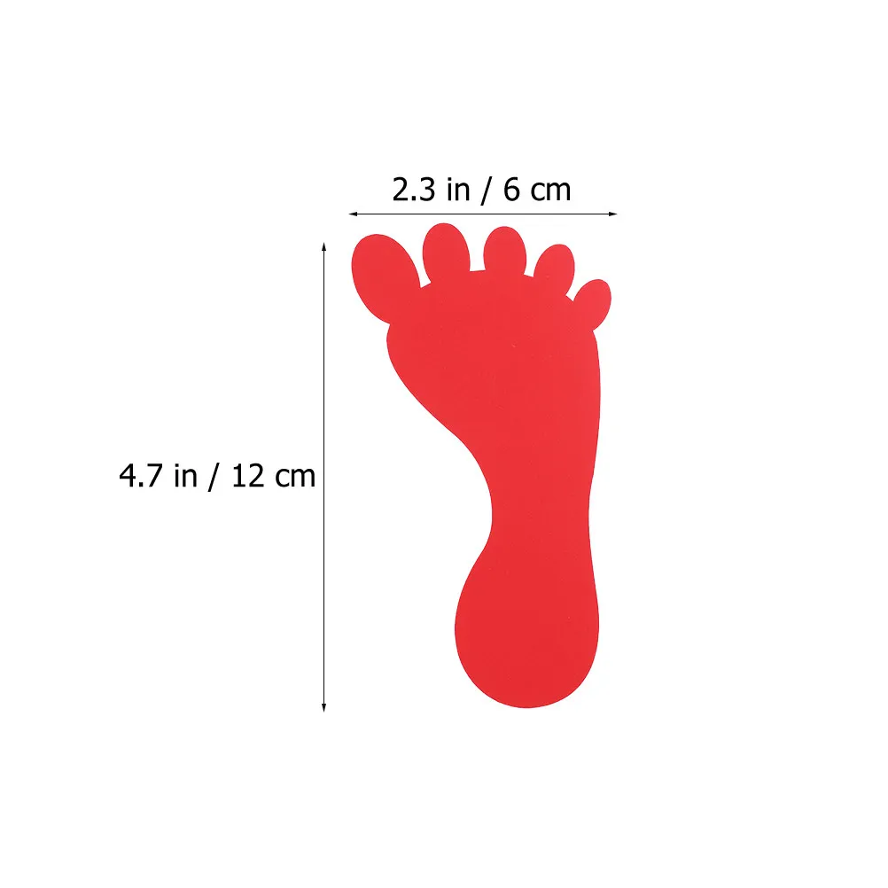12Pairs Waterproof Foot Stickers Foot-Shaped Floor Decals Safe Eco-Friendly Adhesive for Bath Tub Shower Swimming Pool Classroom
