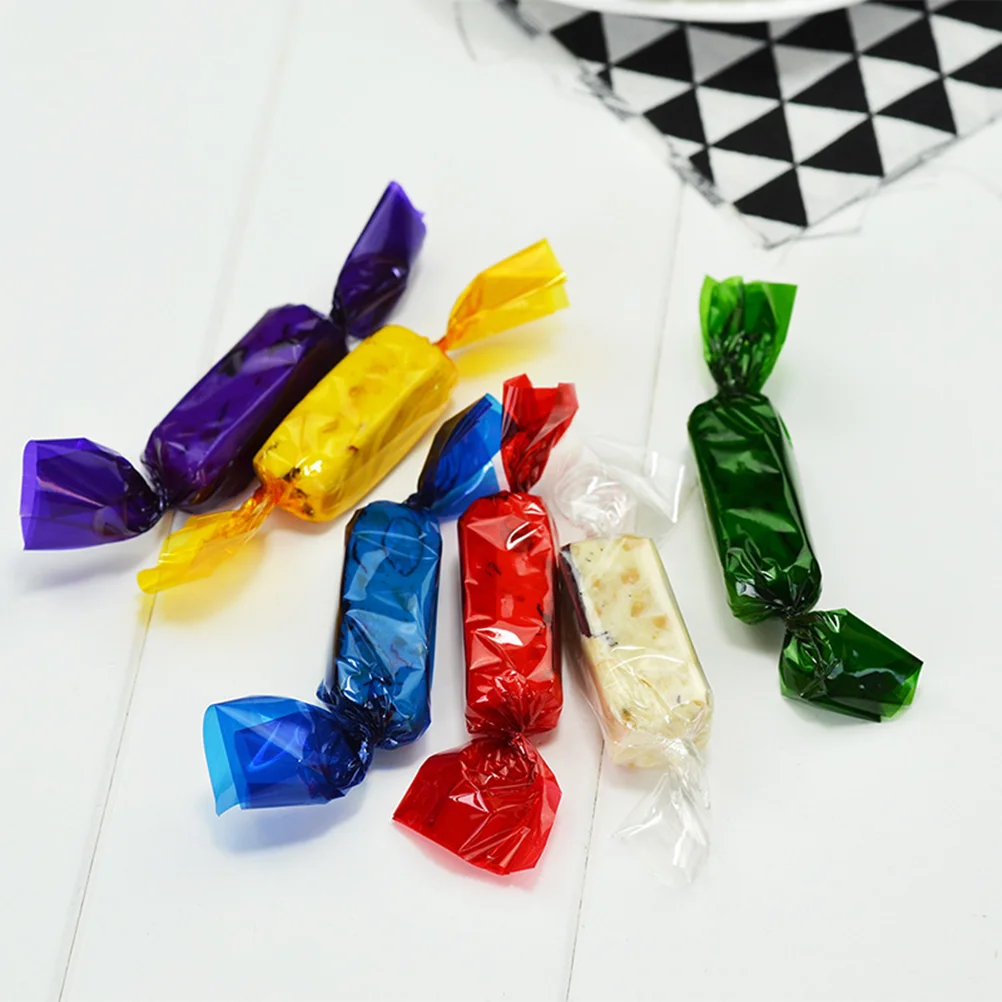 50PCS Cellophane Candy Wrapper Transparent Candy Paper Cello Sheets for DIY Crafts Decoration