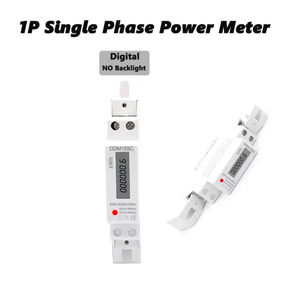 Vatímetro Digital multifuncional 1P, voltímetro, amperímetro, pantalla LCD de retroiluminación, medidor de KWH de Riel DIN, CA 230V 5-100A, modbus-rtu RS485