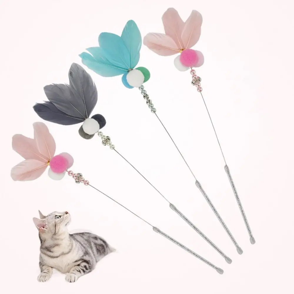 1 PCS Funny Cat Stick Toys Simple Interactive Kitten Teaser Stick Creative Colorful Cat Fishing Rod With Bell