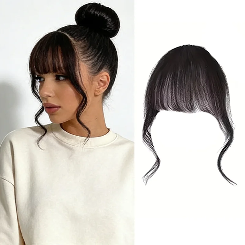 

Синтетическая челка в японском стиле манга | Dragon Whiskers & Double Temples BB-зажим, естественный вид, легкий дышащий повседневный носок