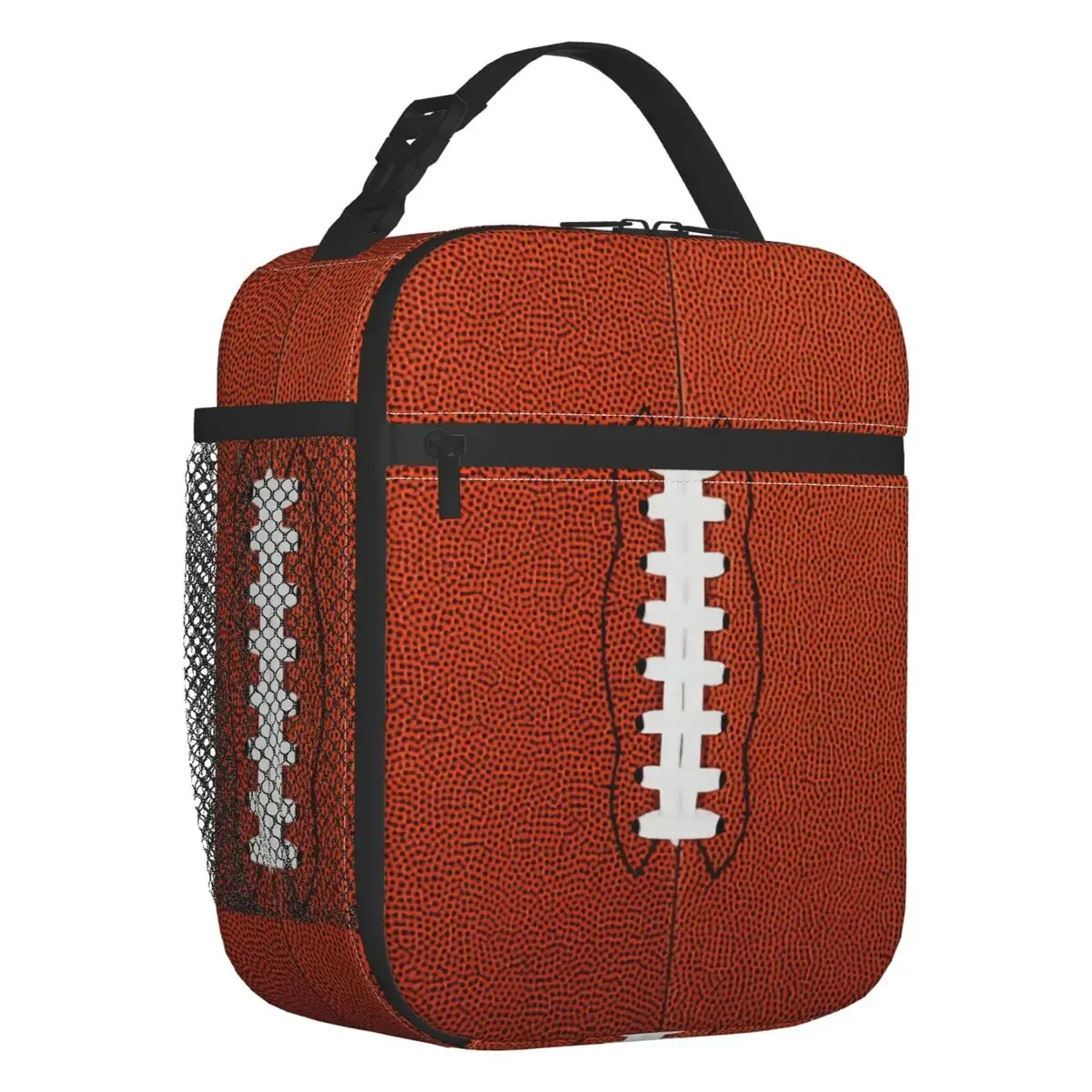 Rugby Ball Stitching Insulated Lunch Bag for Work School Portable Cooler Thermal Bento Box Women Children